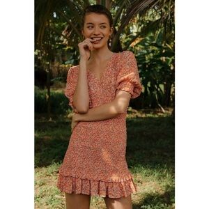 Faithfull the Brand Margherita Smocked Mini Dress